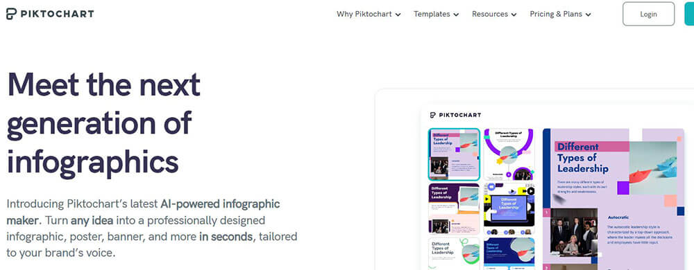 Convertidor de texto a visual de Piktochart