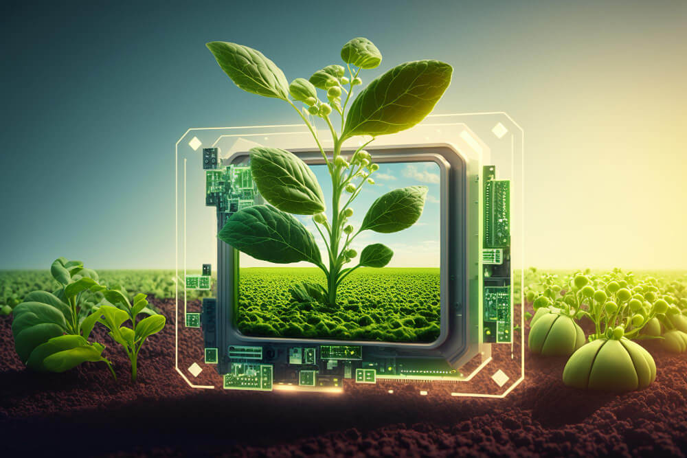 Creación de imágenes de la revolución de IA de la agricultura
