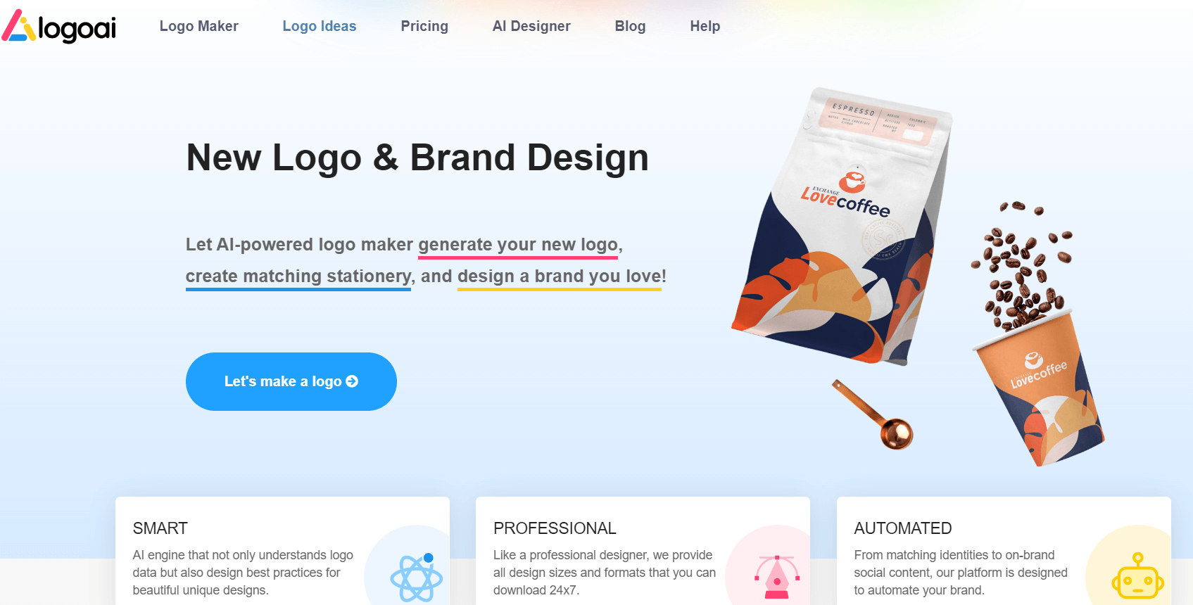 LogoAI para diseño de logotipos de marcas profesionales