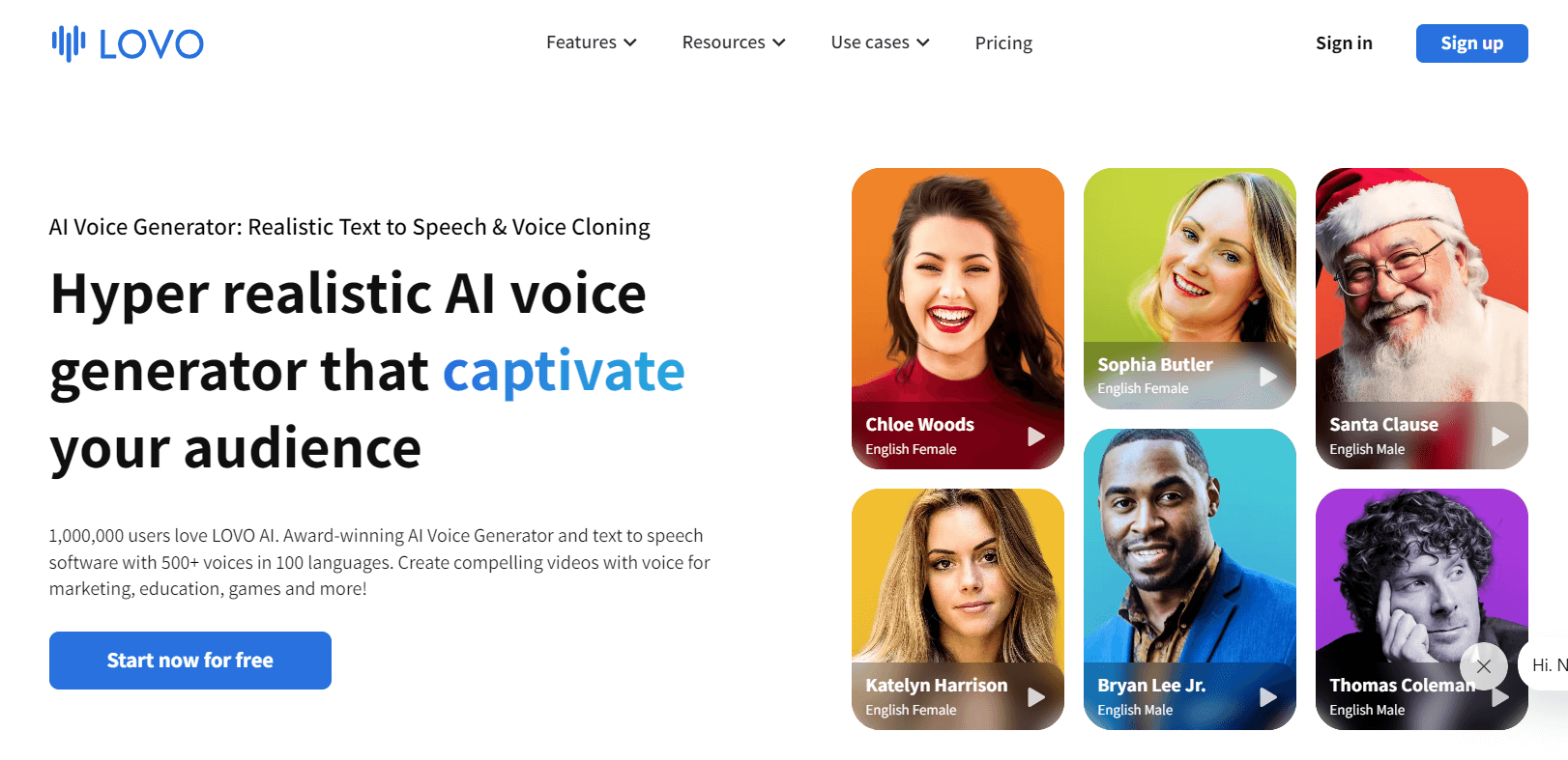 Lovo para un generador de voz realista con IA