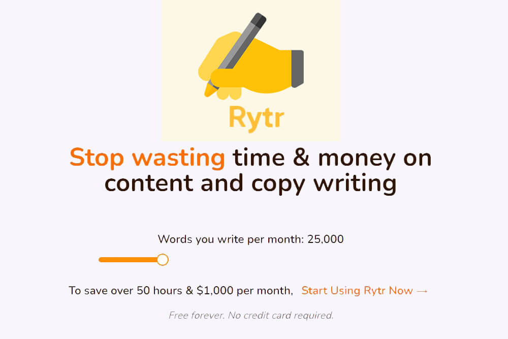 Banner de oferta de descuento de Rytr